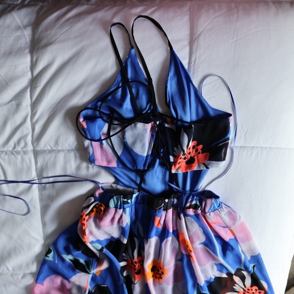 Express Blue Floral Maxi Dress – Size XS - Picture 4 of 7